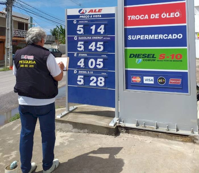 Procon Encontra Preço Da Gasolina Oscilando Entre R 4890 E R 5190 Menor Preço Do S10 Está 